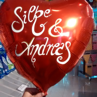 Helium Ballon Herz Silke & Andreas